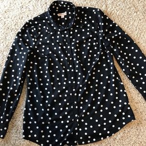 Polka dot button down blouse
